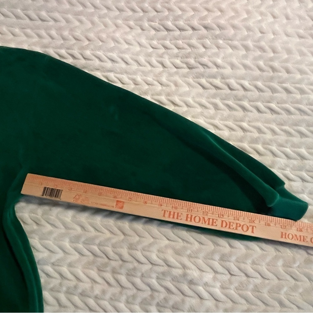 Neiman Marcus Vintage Green Velour Sweatshirt quarter zip Size XL Embroidered - Picture 12 of 16